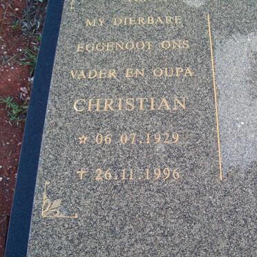 COETZEE Christian 1929-1996