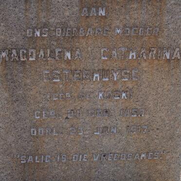 ESTERHUYSE Magdalena Catharina nee DE KOCK 1859-1917