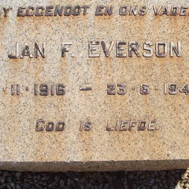 EVERSON Jan F. 1916-1945