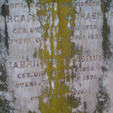 ERASMUS Gabriel S. 1856-1891 &amp;  Margaretha J. 1828-1891