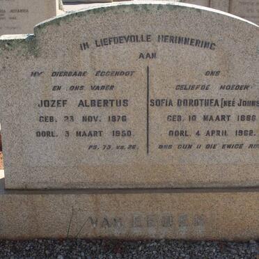 EEDEN Jozef Albertus, van 1876-1950 &amp; Sofia Dorothea JOHNSON 1886-1962