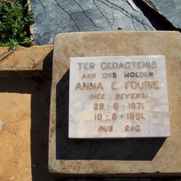 FOURIE Anna E. nee BEYERS 1871-1951