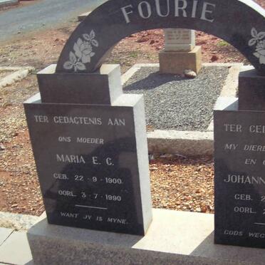 FOURIE Johannes Lafras 1907-1961 &amp; Maria E.C. 1900-1990