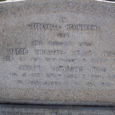 HUGO Jacob Philippus Petrus 1843-1920 &amp; Martha Catharina 1851-1941