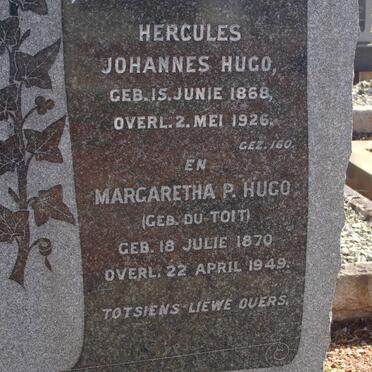 HUGO Hercules Johannes 1868-1926 &amp; Margaretha P. DU TOIT 1870-1949