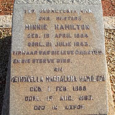 HAMILTON Petronella Magdalena 1888-1963 :: HAMILTON Minnie 1884-1943