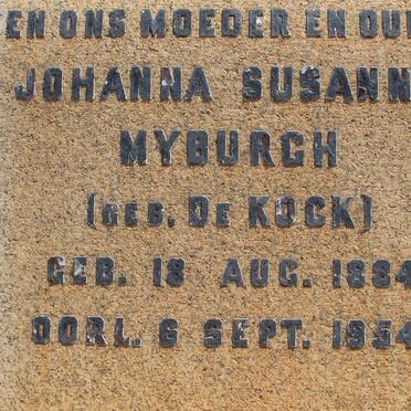 MYBURGH Johanna Susanna nee DE KOCK 1884-1954