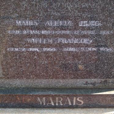 MARAIS Willem Francois 1868-1954 &amp; Maria Aletta Hugo 1880-1931
