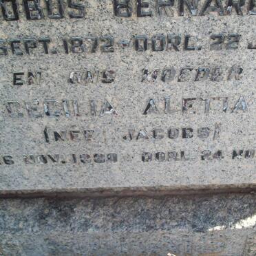 MARAIS Jacobus Bernardus 1872-1942 &amp; Cecilia Aletta JACOBS 1880-1972