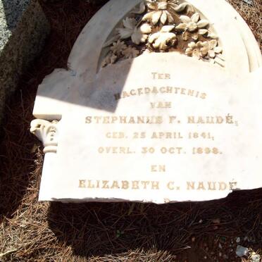 NAUDE Stephanus F. 1841-1898 &amp; Elizabeth C. 1841-1894