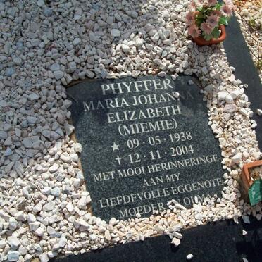 PHYFFER Maria Johanna Elizabeth 1938-2004