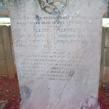 PLESSIS Johannes, du 1814-18?? &amp; Rachel S.J. ROUX 1825-1898