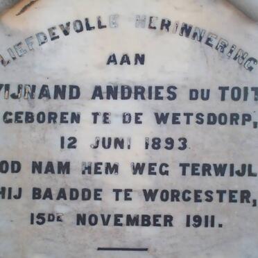 TOIT Wijnand Andries, du 1893-1911