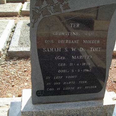 TOIT Sarah S.W., du nee MARITZ 1875-1962