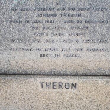 THERON Johnnie 1881-1940 &amp; Annie RABIE 1882-1955