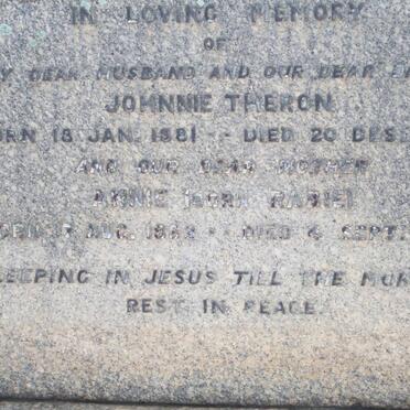 THERON Johnnie 1881-1940 &amp; Annie RABIE 1882-1955