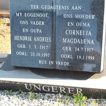UNGERER Hendrik Andries 1917-1995 &amp; Cornelia Magdalena 1917-1998
