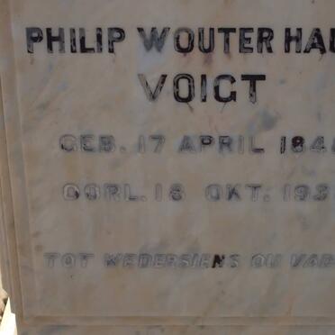VOIGT Philip Wouter Haupt 1848-1938 &amp; Martha C.M. DE WET 1849-1927