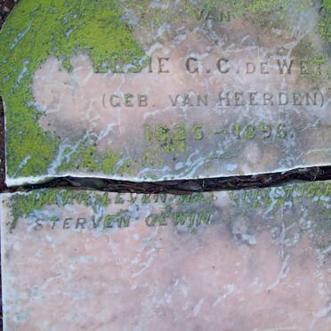 WET Elsie G.C., de nee VAN HEERDEN 1825-1896