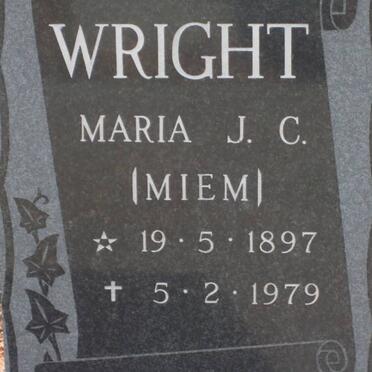 WRIGHT Maria J.C. 1897-1979