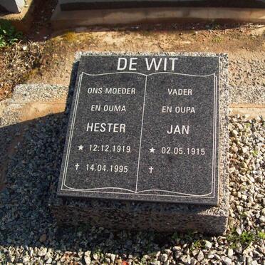 WIT Jan, de 1915- &amp; Hester 1919-1995