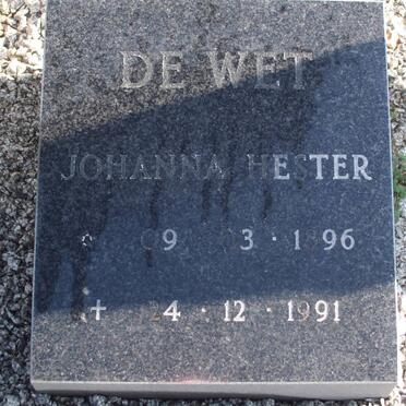 WET Johanna Hester, de 1896-1991