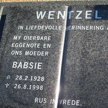 WENTZEL Babsie 1928-1998