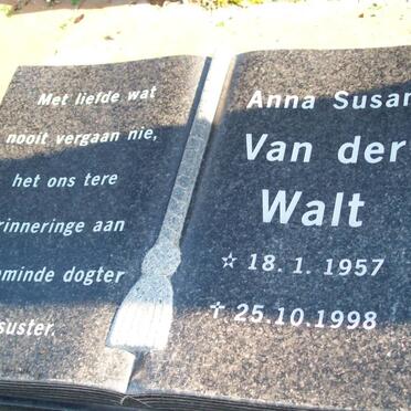 WALT Anna Susanna, van der 1957-1998