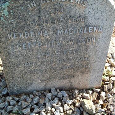 WILSON Hendrina Magdalena Gertruida nee KLEYN 1914-1941