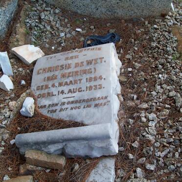 WET Chrissie, de nee MEIRING 1894-1933