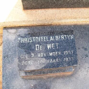 WET Christoffel Albertyn, de 1907-1977