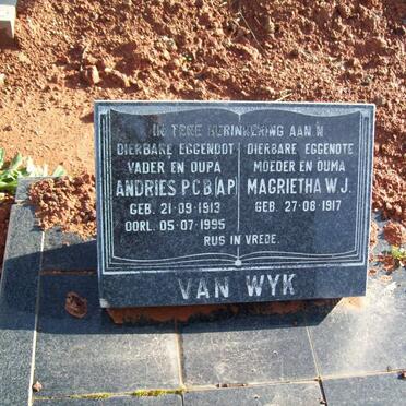 WYK Andries P.C.B., van 1913-1995 &amp; Magrietha W.J. 1917-