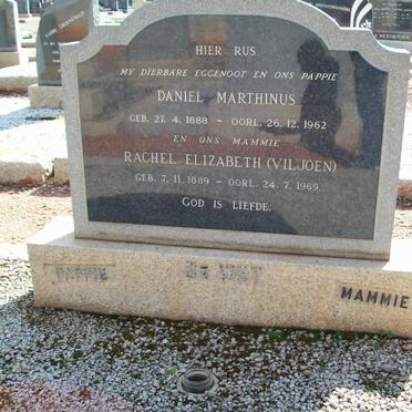 WET Daniel Marthinus, de 1888-1962 &amp; Rachel Elizabeth VILJOEN 1889-1969