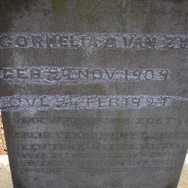 ZYL Cornelia A., van 1909-1927