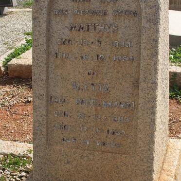 ? Matthys 1883-1954 &amp; Aletta BREDENKAMP 1883-1957