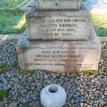 GARDEN William Alfred 1872-1951 &amp; Frances -1939