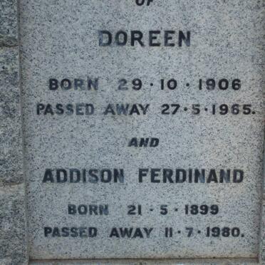 SCHONLAND Addison Ferdinand 1899-1980 &amp; Doreen 1906-1965  :: SCHONLAND Claude Addison 1928-1988
