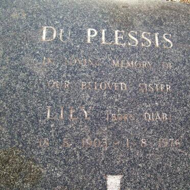PLESSIS Lily, du nee DIAB 1903-1976