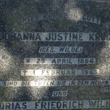 KRUGER Andrias Friedrich Wilhelm Erdman 1862-1957 &amp; Johanna Justine WILDE 1864-1943