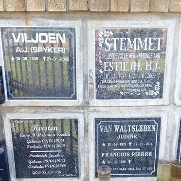 VILJOEN :: STEMMET :: KIRSTEN :: VAN WALTSLEBEN  