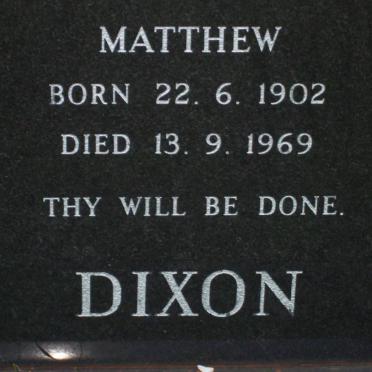 DIXON Matthew 1902-1969