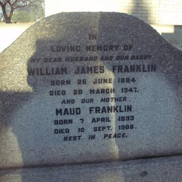 FRANKLIN William James 1884-1947 &amp; Maud 1893-1988