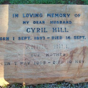 HILL Cyril 1897-1941 &amp; Annie 1899-1921