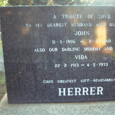 HERRER John 1906-1960 &amp; Vida 1913-1973