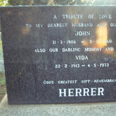 HERRER John 1906-1960 &amp; Vida 1913-1973