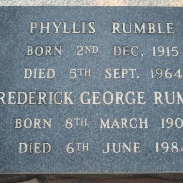 RUMBLE Frederick George 1908-1984 &amp; Phyllis 1915-1964