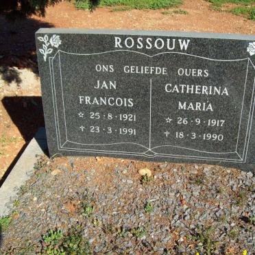 ROSSOUW Jan Francois 1921-1991 &amp; Catherina Maria 1917-1990