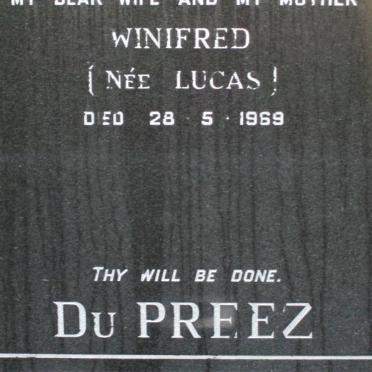 PREEZ Winefred, du nee LUCAS -1969