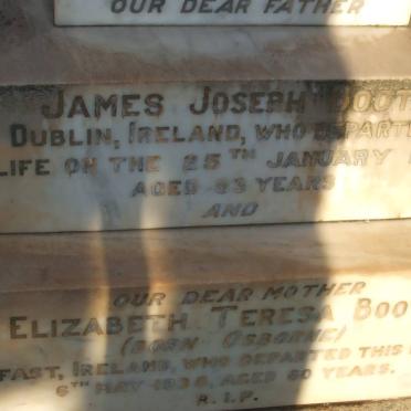 BOOTH James Joseph -1937 &amp; Elizabeth Teresa OSBORNE -1938