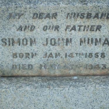 NUNAN Simon John 1858-1943